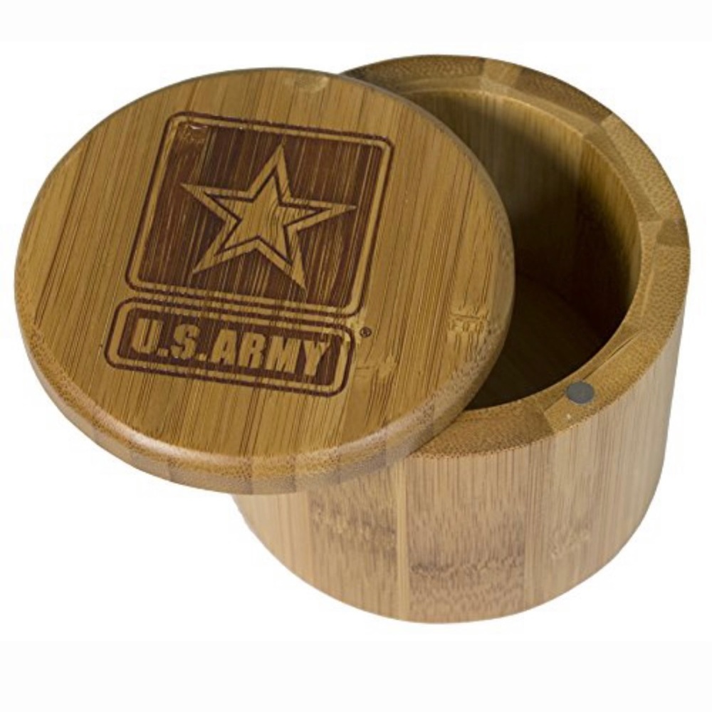 Totally Bamboo Salt Box U.S. Army Bamboo Container - Picture 6 of 6